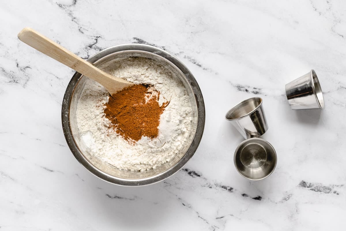 Dry ingredients in a small bowl.