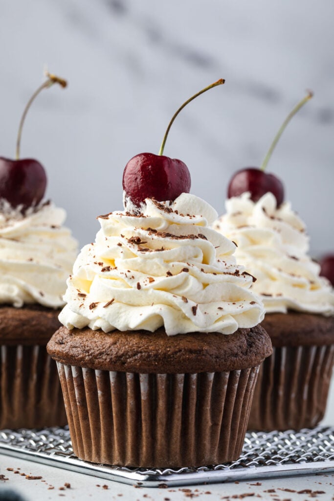 Easy Black Forest Cupcakes Using Cake Mix