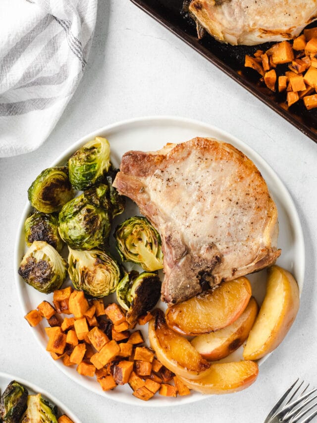 Baked Pork Chops with Roasted Vegetables