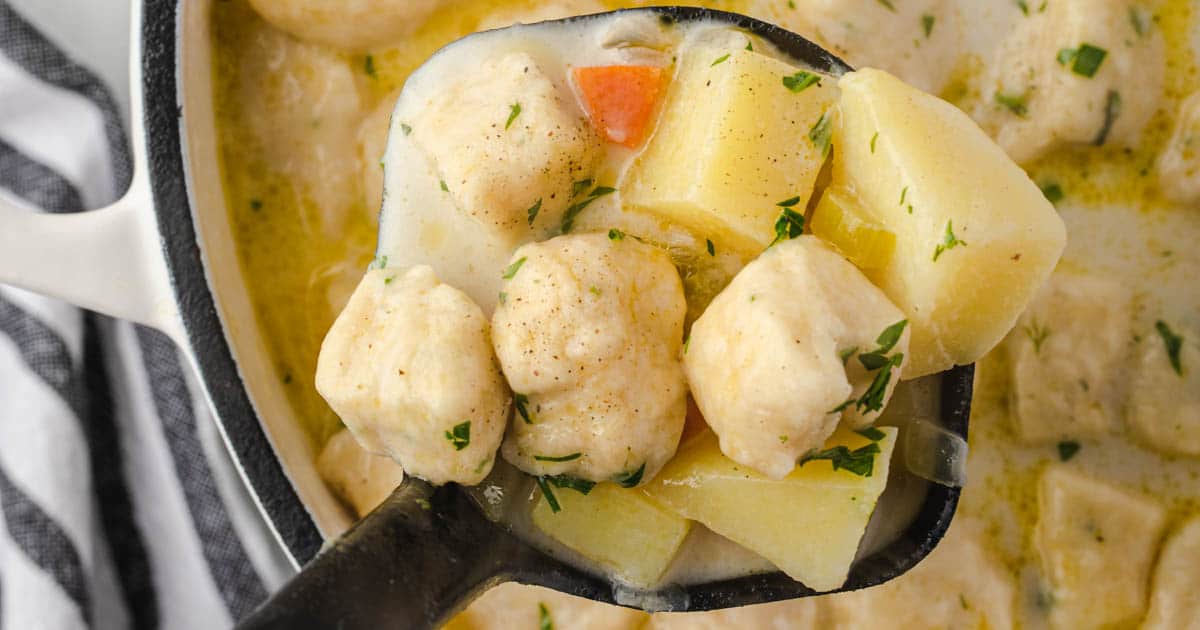 Creamy Knoephla Soup (Potato and Dumplings) State of Dinner