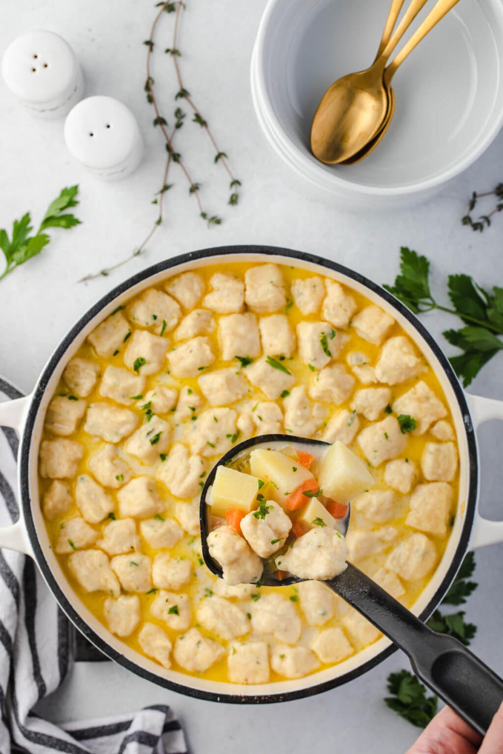 Knoephla Soup (Potato & Dumpling Soup)