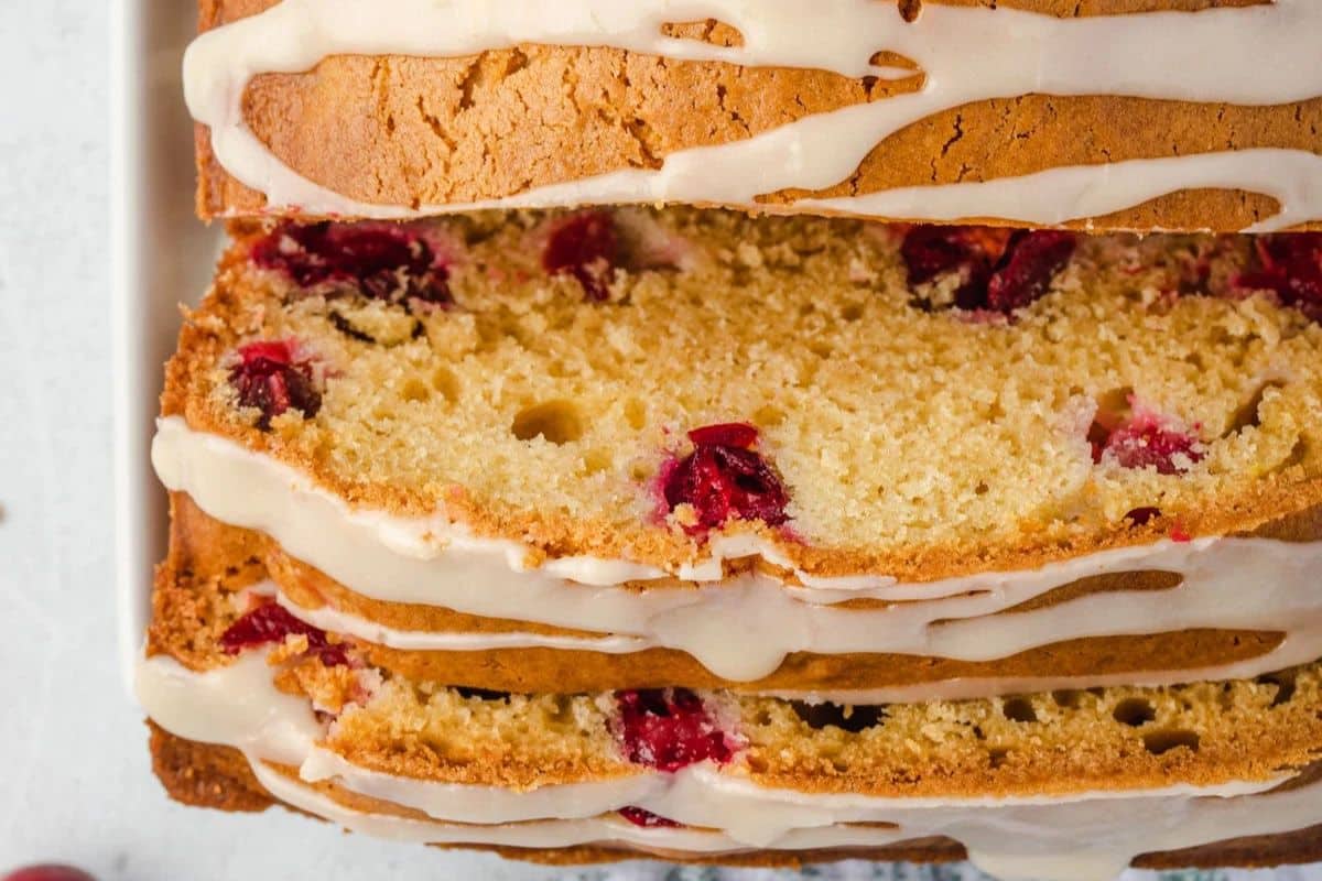 A close up shot of cranberry cheese bre