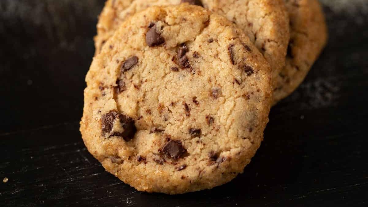 Close up shot of shortbread cookies.