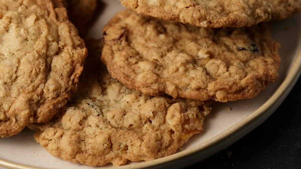 Close up shot of cranberry cookies.