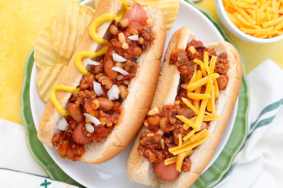 A close up shot of crock pot hot dogs.