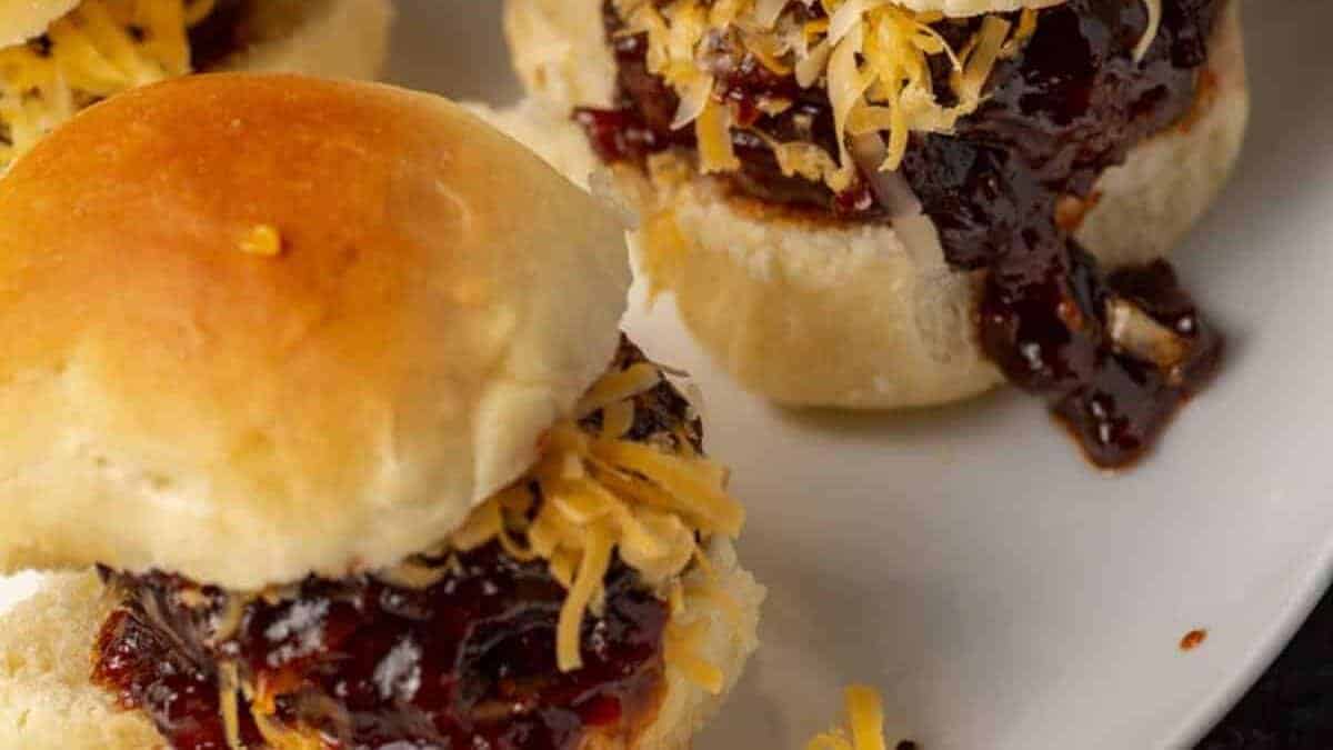 A close up shot of sliders.