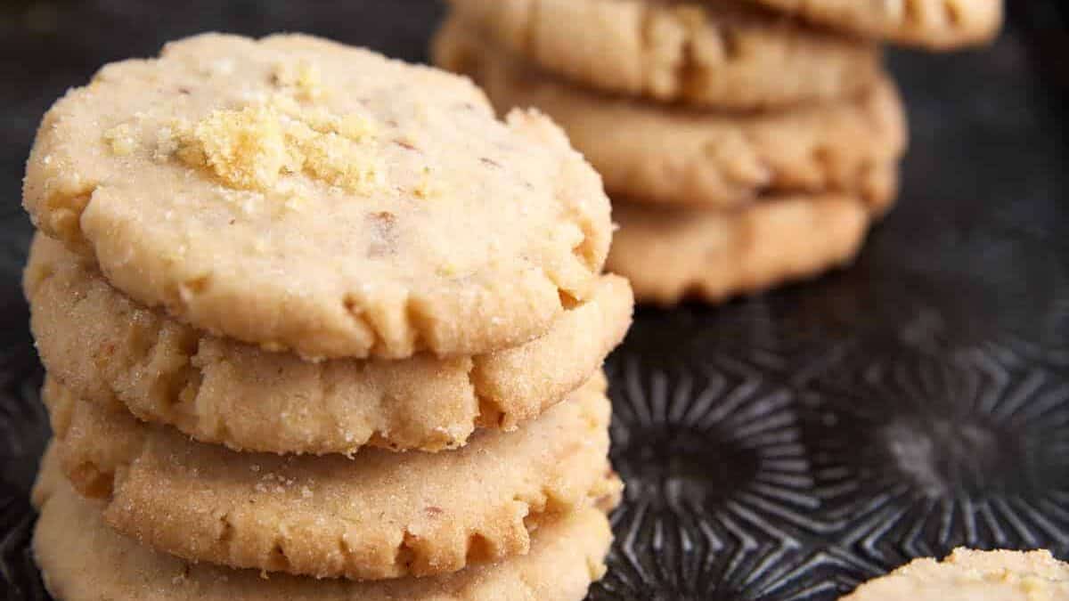 Close up shot of potato chip cookies.