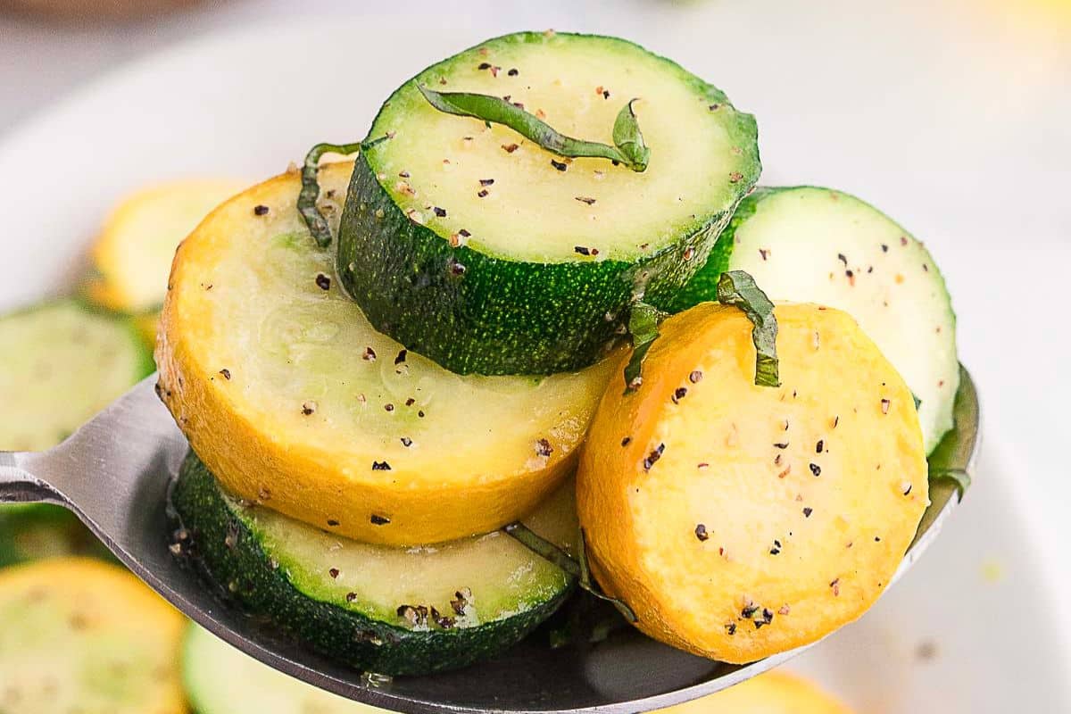 A close up shot of zucchini squash.