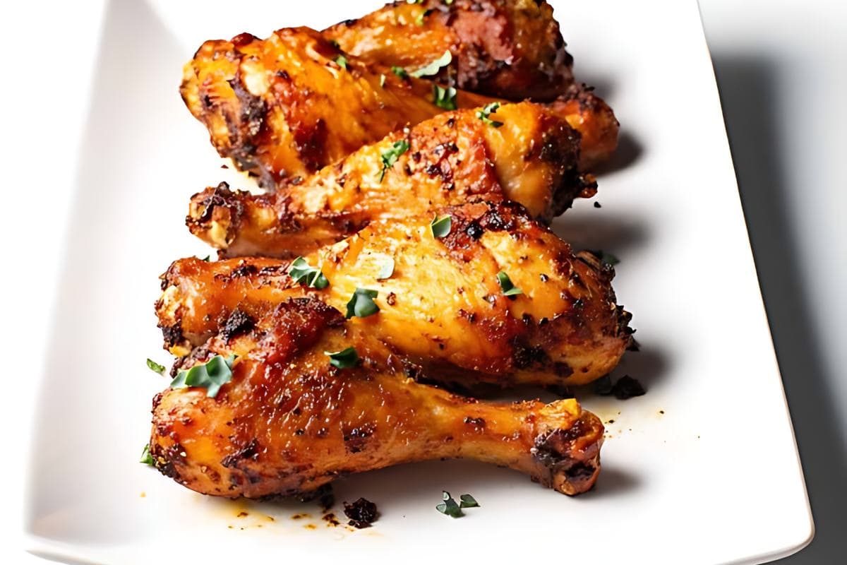 A close up shot of chicken legs.