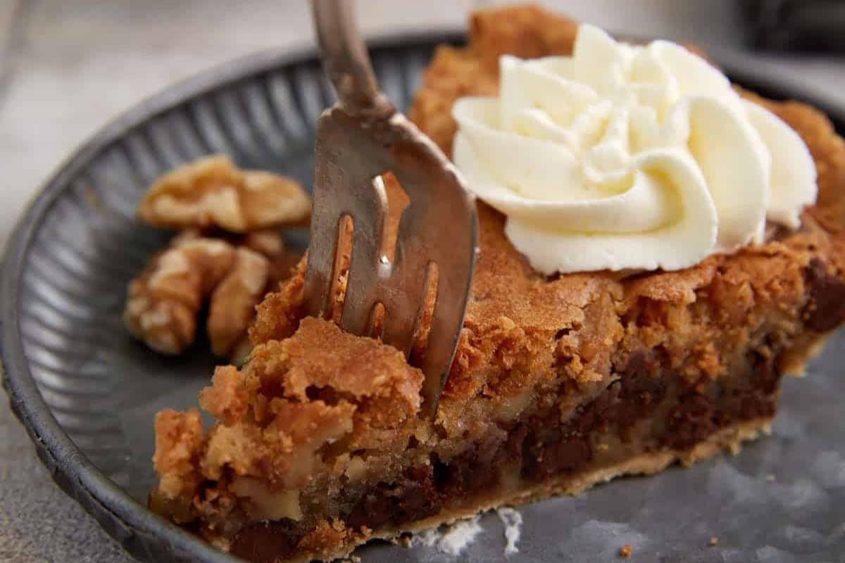 A close up shot of derby pie.