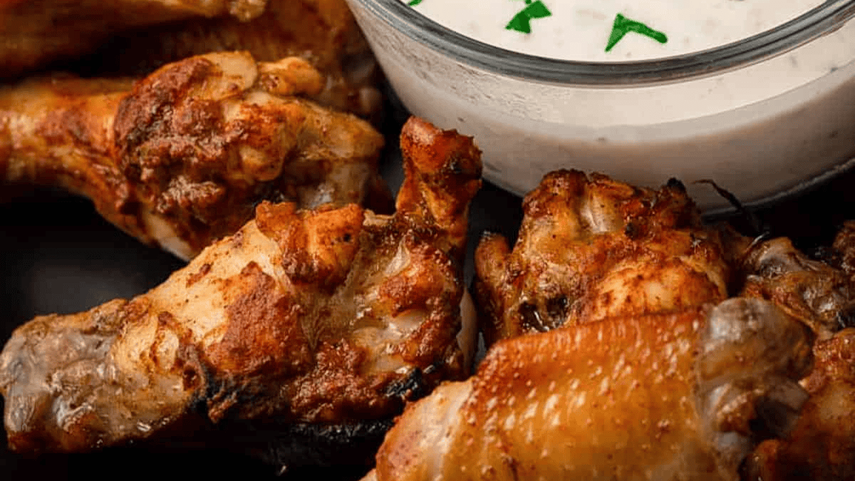 A close up shot of Tequila Lime Chicken Wings.