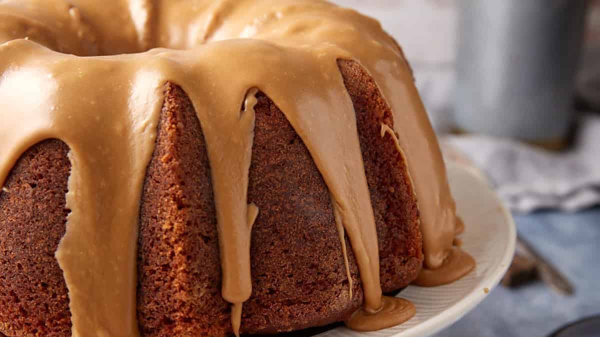 A close up shot of Applesauce Cake.