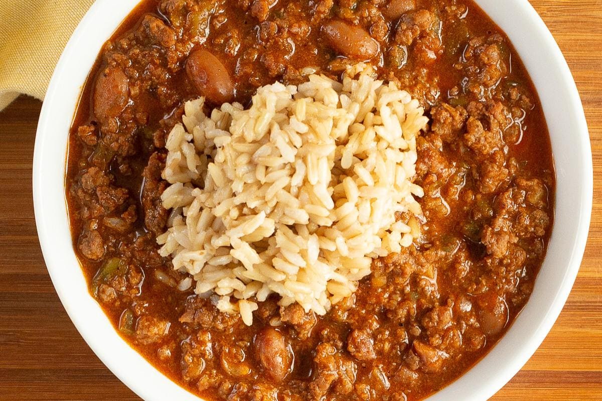 A close up shot of Zippy’s chili.