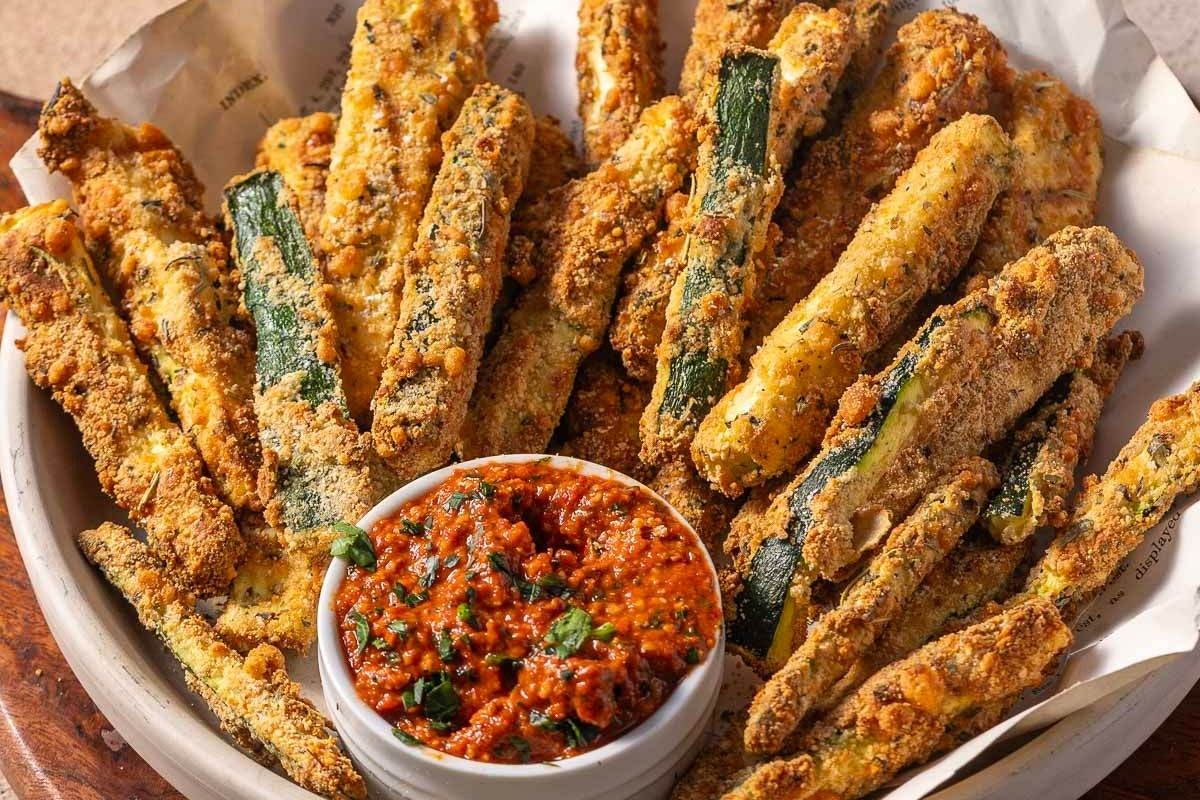 A close up shot of Zucchini Fries.