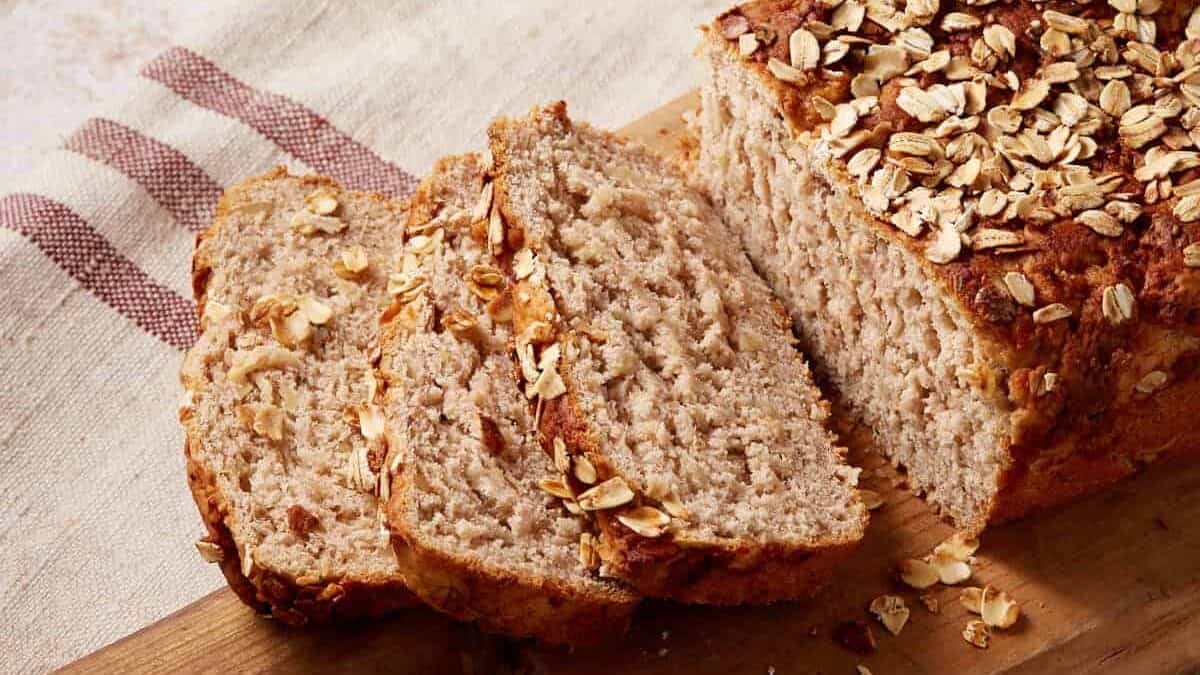 A close up shot of cinnamon apple bread.