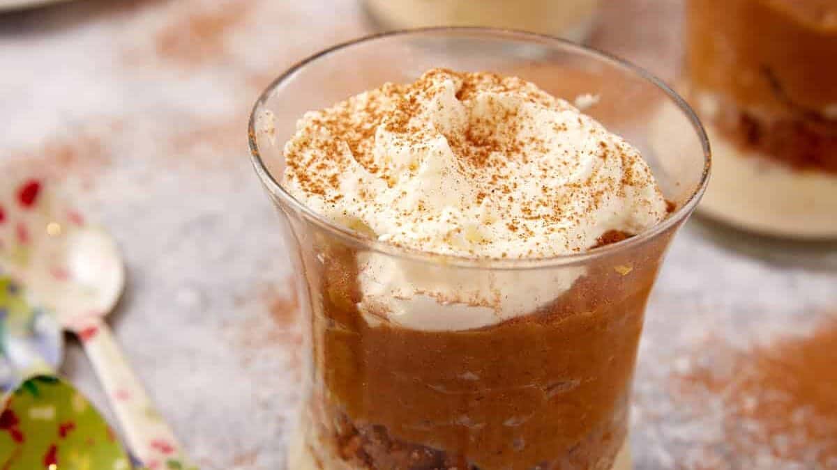 A close up shot of pumpkin mousse.