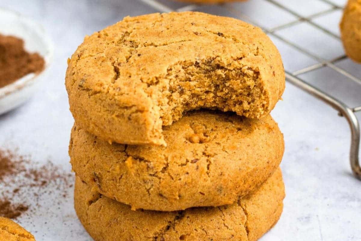 A close up shot of pumpkin cookies.